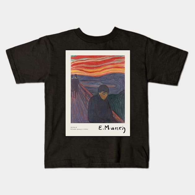 Despair Poster by Edvard Munch Kids T-Shirt by MurellosArt